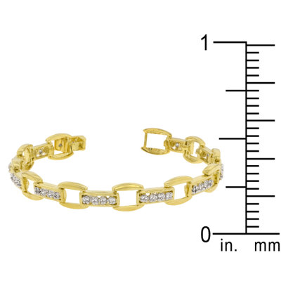 J Goodin White Gold Rhodium and 14k Gold Bonded Clear Cubic Zirconia Cable Bracelet at Sears.com