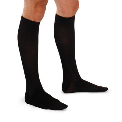 Men's Mild Ribbed Dress Support Socks - Size / Color: Large / White