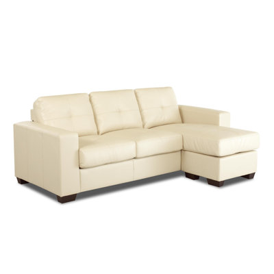 Klaussner Furniture Tuxedo 2 Piece Leather Sectional With Chaise - Fabric: Iron Black at Sears.com