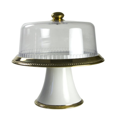 American Atelier You're Invited Soho Domed Pedestal Cake Plate in Electroplated Gold at Sears.com