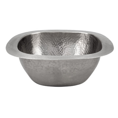 The Copper Factory Hand Hammered Copper Small Square Bar/Prep Sink - Finish: Satin Nickel at Sears.com