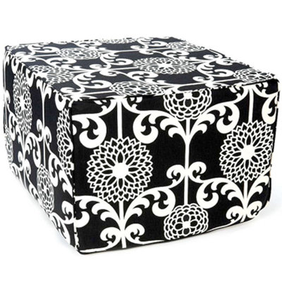 Jiti Pillows Floret Cotton Ottoman in Black at Sears.com