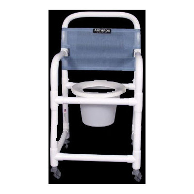 Anthros Medical 18" PVC Shower / Commode Chair with 3" Caster - Color / Seat / Footrest: Teal / Ring Seat / With Footrest at Sears.com