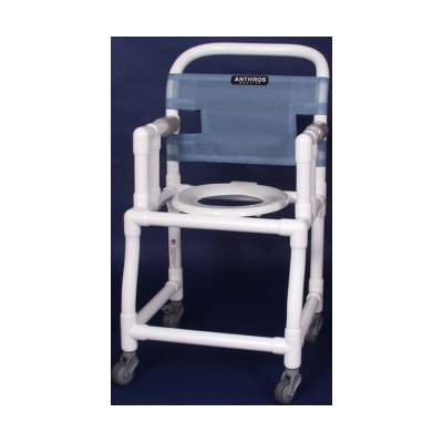 Anthros Medical 18" PVC Bedside Commode / Shower Chair - Color / Seat / Footrest: Wedgewood / Hinged Ring Seat / Without Footrest at Sears.com