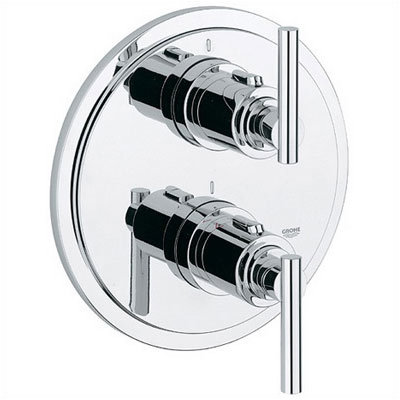 Grohe Atrio Integrated Thermostatic and Volume Control Trim with Lever Handle and Rough-In Valve - Finish: Sterling at Sears.com