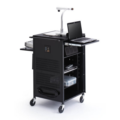 Bretford Multimedia Compact Presentation Cart - Caster Type: Hard Rubber Casters, Color: Black, Electric Capability: Included at Sears.com