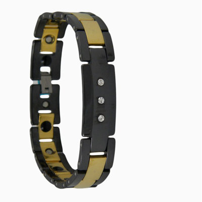 Obsessed Black and Gold Tungsten Men's Bracelet with CZ Stones at Sears.com