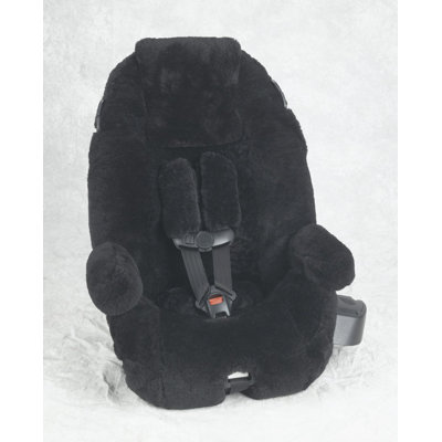 Custom Sheepskin Convertible Car Seat Cover - Seat Model: Britax Roundabout, Color: Black