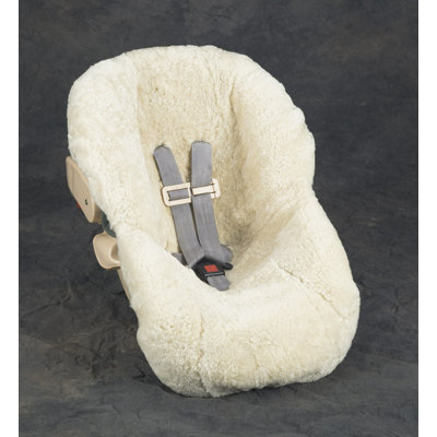 Custom Sheepskin Convertible Car Seat Cover - Seat Model: Britax Roundabout, Color: Ivory