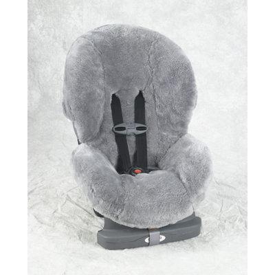 Custom Sheepskin Convertible Car Seat Cover - Seat Model: Britax Roundabout, Color: Silver