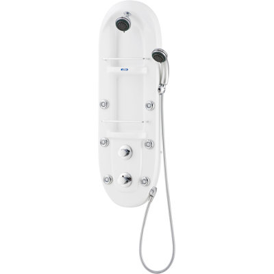 Aston Global Shower Panel System with Six Body Jets in White Acrylic, 43.75" x 14.75" x 6.625" at Sears.com