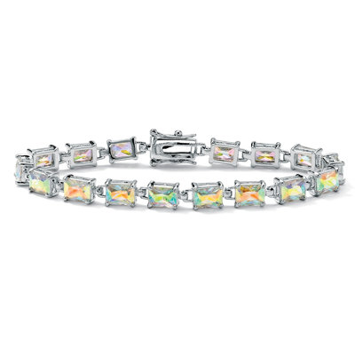 Palm Beach Jewelry Silvertone Aurora Borealis Cubic Zirconia Tennis Bracelet at Sears.com
