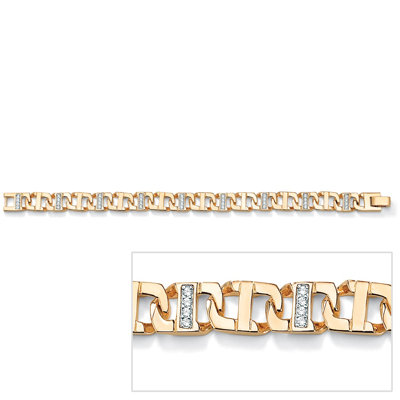 Palm Beach Jewelry Gold Plated Men's Cubic Zirconia Bracelet at Sears.com