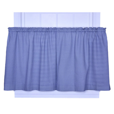 Curtain Tier on Ellis Curtain Logan Gingham Check Print Tailored Tier Curtains In Blue