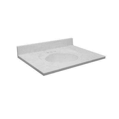 CraneFaucet 37" x 22" Astra Lav Marble Vanity Top - Finish: White at Sears.com