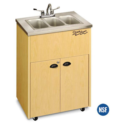 Ozark River Portable Sinks Silver Premier 3 Stainless Steel Portable Triple Hand-Washing Station NSF Certified - Finish: Maple at Sears.com