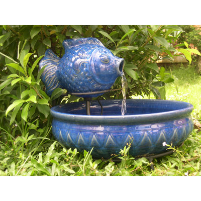 Smart Solar&nbsp; Ceramic Solar Fish Fountain