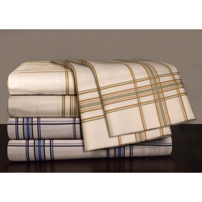 Pointehaven 300 Thread Count Printed Plaid Sateen Sheet Set - Size: Full, Color: Sage Plaid at Sears.com