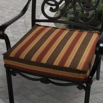 Mozaic Company Sunbrella Outdoor Chair Cushion - Color: Red/Orange/Brown Stripe, Size: 19" at Sears.com