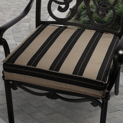 Mozaic Company Sunbrella Outdoor Chair Cushion - Color: Brown/Black Stripe, Size: 19" at Sears.com