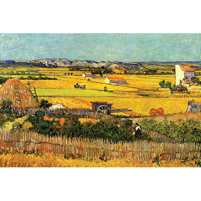 Buyenlarge Harvest at La Crau with Montmajour in the Background Canvas Art - Size: 20" H x 30" W x 0.5" D at Sears.com