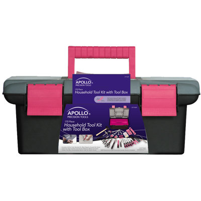 Apollo Tools 170 pc Household Tool Kit w Tool Box - Color: Pink at Sears.com