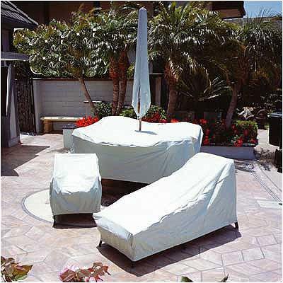 Dayva Vinyl 48" Round Table & High Back Chair Cover w/ Umbrella Hole at Sears.com