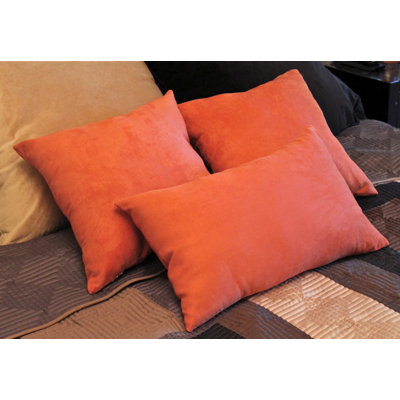 Blazing Needles 18" Micro Suede Bed Spread Pillow / Decorative Pillow Package (Set of 3) - Fabric: Red Wine at Sears.com