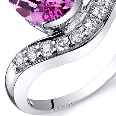 Oravo Channel Set 2.75 carats Diamond CZ Ring in Sterling Silver - Size: 9, Color: Pink Sapphire at Sears.com