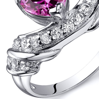Oravo Heart Shape 1.75 carats Cubic Zirconia Ring in Sterling Silver - Size: 7, Color: Pink Sapphire at Sears.com