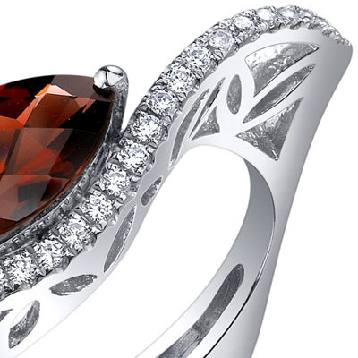 Oravo Filigree Style 2.00 Carats Marquise Cut Ring in Sterling Silver - Size: 7, Color: Garnet at Sears.com