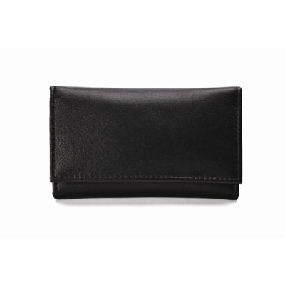 Winn International Cowhide Napa Leather Mini Tri-Fold Key Case - Color: Black at Sears.com