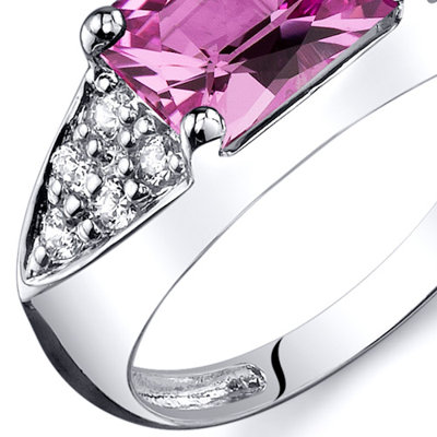 Oravo Sleek Sophistication 2.00 Carats CZ Ring in Sterling Silver - Size: 8, Color: Pink Sapphire at Sears.com