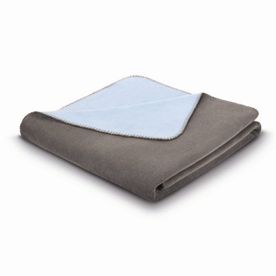 Bocasa Blankets World Affairs Cotton Dralon Blend Fibers Tender Plain Blanket - Color: Taupe/Blue at Sears.com