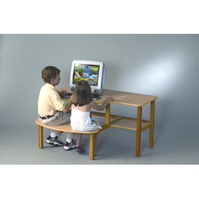 Wild Zoo Grade School Buddy Computer Desk - Trim Color: White, Finish: Maple at Sears.com