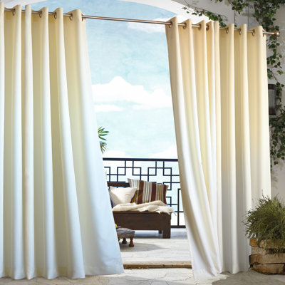 Commonwealth Home Fashions Outdoor D�cor Gazebo Outdoor Solid Grommet Top Curtain Panel in Natural - Size: 108" H x 50" W at Sears.com