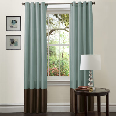 Lush Decor Prima Panel Pair in Sea Green / Chocolate - Size: 120" H x 54" W" at Sears.com