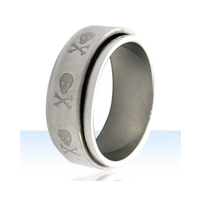 Trendbox Jewelry Skull and Crossbones Spinner Band Ring - Size: 14.5 at Sears.com