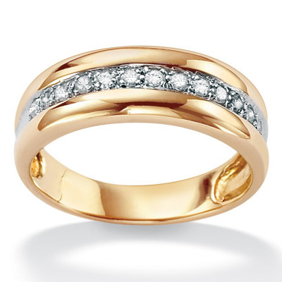 Palm Beach Jewelry Men's 10k Gold Round Diamond Wedding Band Ring - Size: 9 at Sears.com