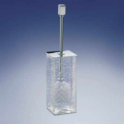Windisch by Nameeks Crackled Glass Toilet Brush Holder with Lid - Finish: Rustic Gold at Sears.com