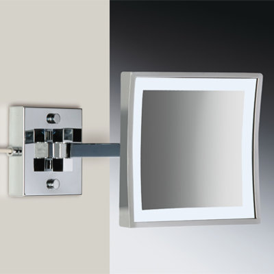 Windisch by Nameeks 8" Wall Mount 3X Magnifying LED Mirror with Direct Wired Two Arm and Switch - Finish: Satin Nickel at Sears.com
