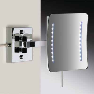 Windisch by Nameeks Wall Mount 3X Magnifying LED Mirror with Two Arm and Switch - Finish: Chrome at Sears.com