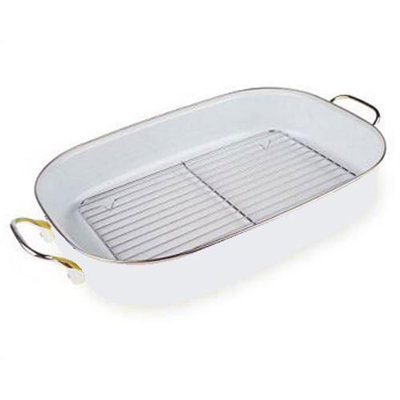 Reston Lloyd Calypso Basics Roaster Pan with Rack in White at Sears.com