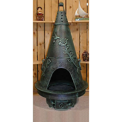 THE BLUE ROOSTER Garden Style Chiminea with Gas Kit and Cover - Finish: Gold Accent at Sears.com