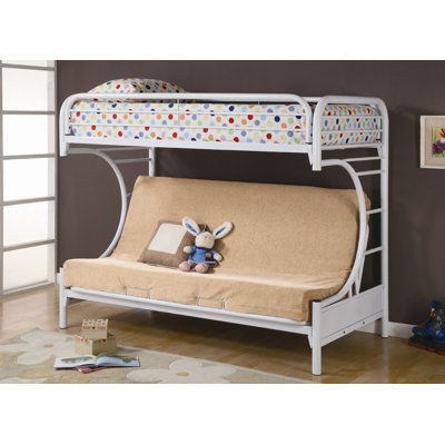 Wildon Home Fall Creek Twin over Futon Bunk Bed with Built-In Ladder - Finish: White at Sears.com