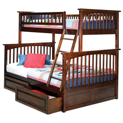 Atlantic Columbia Bunk Bed with Raised Panel Drawers - Configuration: Full over Full, Finish: Antique Walnut at Sears.com