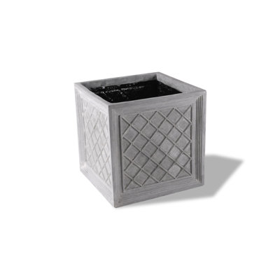 Amedeo Design ResinStone Iron Grid Planter - Size: 24" H x 24" W x 24" D, Color: Charcoal, Drain Hole: No Drain Hole at Sears.com