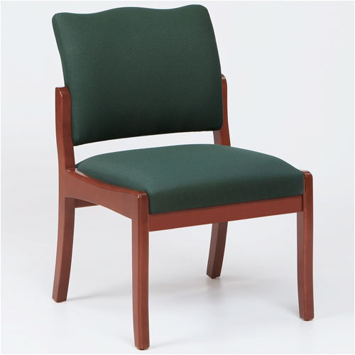 Lesro Franklin Guest Chair - Arms: Not Included, Finish: Walnut, Material: Renaissance Chalk Vinyl at Sears.com