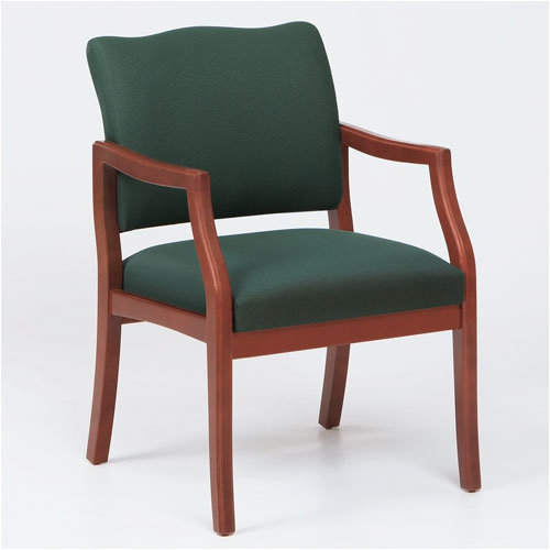 Lesro Franklin Guest Chair - Arms: Included, Finish: Medium, Material: Renaissance Chalk Vinyl at Sears.com