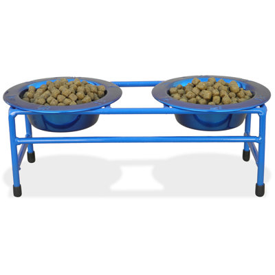 Platinum Pets Cat Double Diner Stand with Two Wide Rimmed Bowl (8 oz.) - Color: Blue/Sapphire Blue at Sears.com